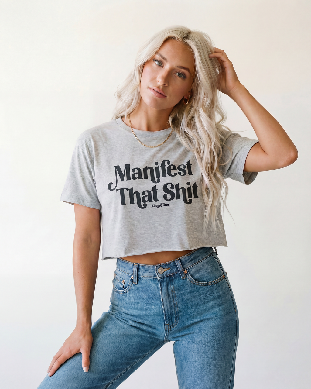 Manifest That Shit Motivational Graphic Crop Top